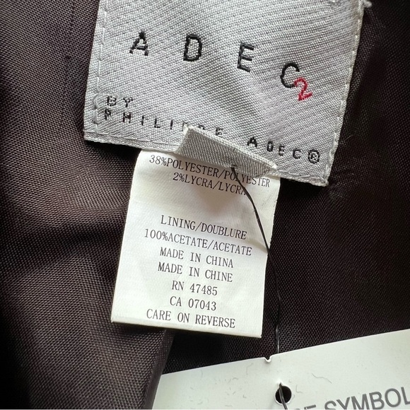 Adec Phillipe Adec Blazer Dark Brown Single Button Size 10 - Picture 4 of 9